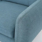 Causeuse en tissu touffeté mi-siècle, 2 places, gris foncé/bleu/orange brûlé