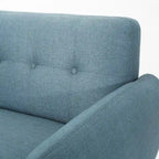 Causeuse en tissu touffeté mi-siècle, 2 places, gris foncé/bleu/orange brûlé