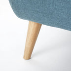 Causeuse en tissu touffeté mi-siècle, 2 places, gris foncé/bleu/orange brûlé