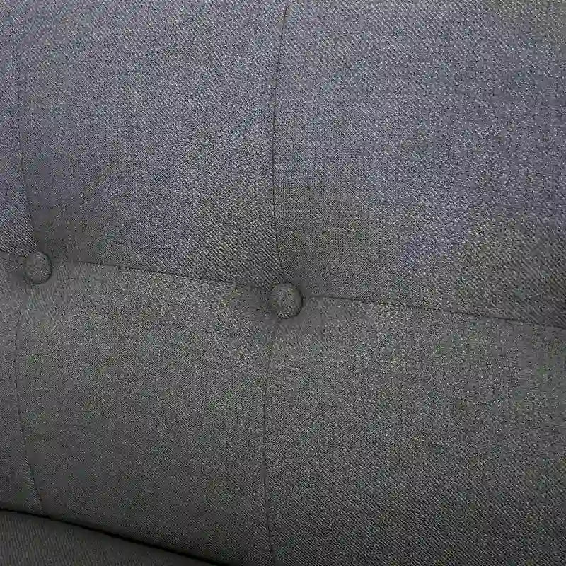 Causeuse en tissu touffeté mi-siècle, 2 places, gris foncé/bleu/orange brûlé