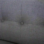 Causeuse en tissu touffeté mi-siècle, 2 places, gris foncé/bleu/orange brûlé