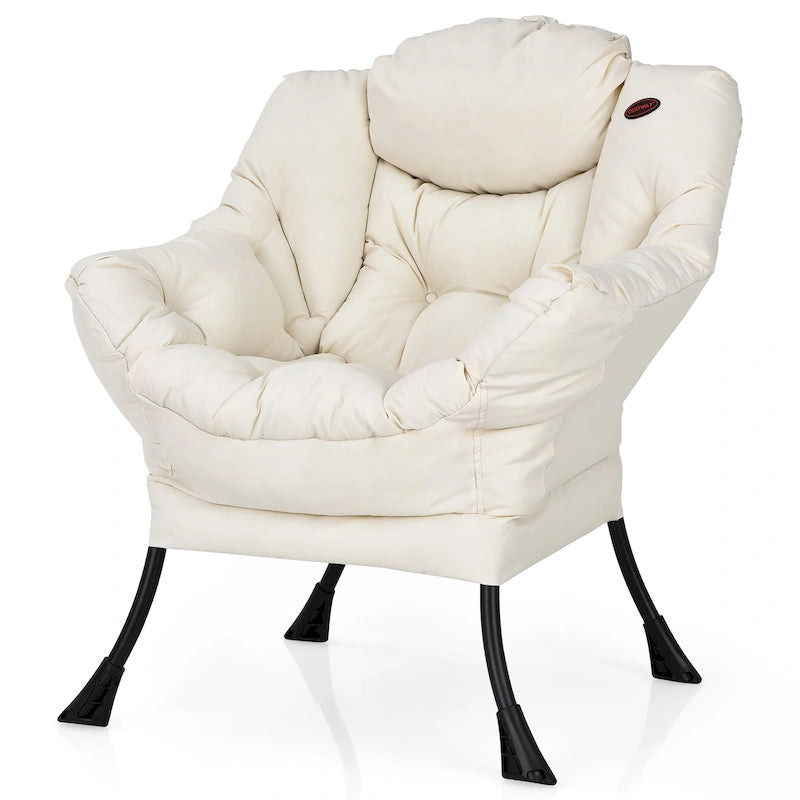 Fauteuil d'appoint en tissu gris/beige/marine/marron avec poche latérale, 1 personne