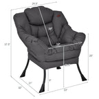 Fauteuil d'appoint en tissu gris/beige/marine/marron avec poche latérale, 1 personne