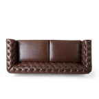 Canapé Chesterfield 3 places en tissu/simili-cuir multicolore avec clous décoratifs