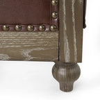 Canapé Chesterfield 3 places en tissu/simili-cuir multicolore avec clous décoratifs