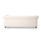 Canapé Chesterfield 3 places en tissu/simili-cuir multicolore avec clous décoratifs