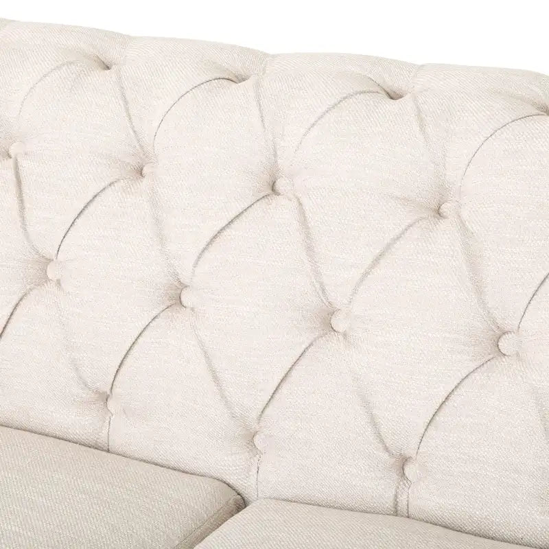 Canapé Chesterfield 3 places en tissu/simili-cuir multicolore avec clous décoratifs