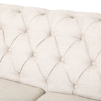Canapé Chesterfield 3 places en tissu/simili-cuir multicolore avec clous décoratifs