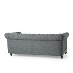 Canapé Chesterfield 3 places en tissu/simili-cuir multicolore avec clous décoratifs