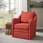Fauteuil incurvé pivotant à 360° en tissu, 1 place, Multicolore/Bleu marine/Gris/Orange