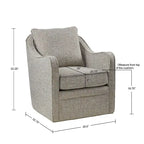 Fauteuil incurvé pivotant à 360° en tissu, 1 place, Multicolore/Bleu marine/Gris/Orange