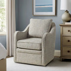 Fauteuil incurvé pivotant à 360° en tissu, 1 place, Multicolore/Bleu marine/Gris/Orange