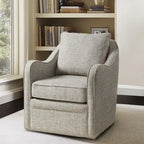 Fauteuil incurvé pivotant à 360° en tissu, 1 place, Multicolore/Bleu marine/Gris/Orange