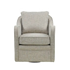 Fauteuil incurvé pivotant à 360° en tissu, 1 place, Multicolore/Bleu marine/Gris/Orange