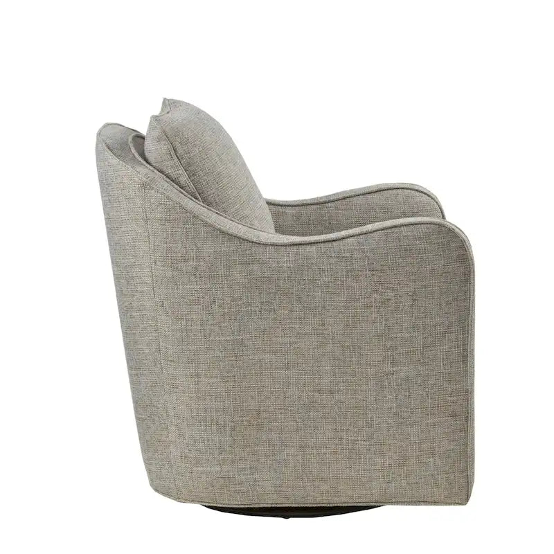 Fauteuil incurvé pivotant à 360° en tissu, 1 place, Multicolore/Bleu marine/Gris/Orange