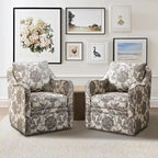 Fauteuil incurvé pivotant à 360° en tissu, 1 place, Multicolore/Bleu marine/Gris/Orange