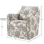Fauteuil incurvé pivotant à 360° en tissu, 1 place, Multicolore/Bleu marine/Gris/Orange