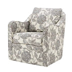 Fauteuil incurvé pivotant à 360° en tissu, 1 place, Multicolore/Bleu marine/Gris/Orange