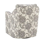 Fauteuil incurvé pivotant à 360° en tissu, 1 place, Multicolore/Bleu marine/Gris/Orange
