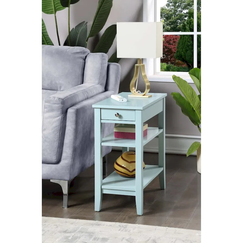 Table d'appoint traditionnelle 16 couleurs avec 1 tiroir et 3 étagères