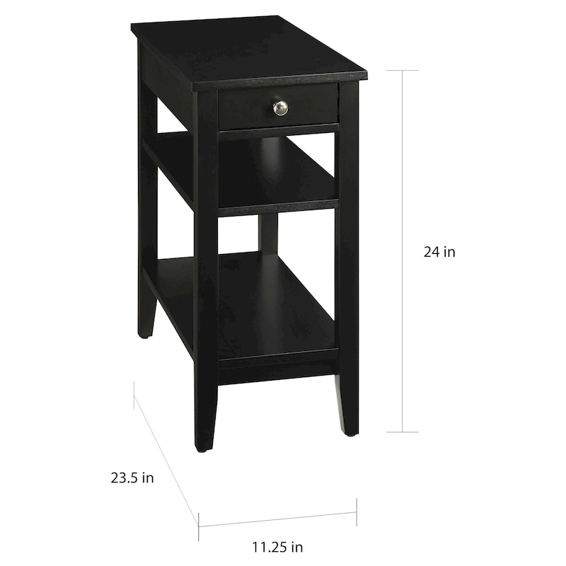 Table d'appoint traditionnelle 16 couleurs avec 1 tiroir et 3 étagères