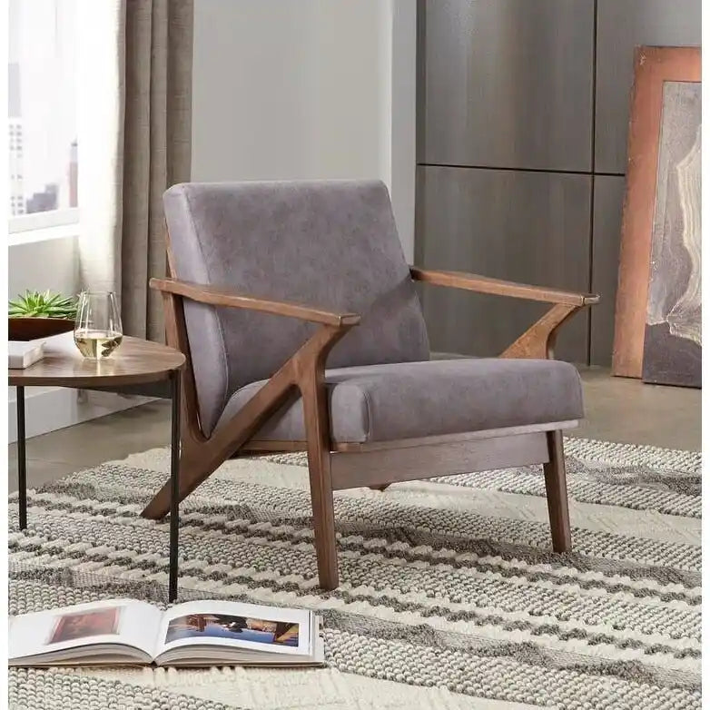 Fauteuil moderne de style Mid-Century marron camel/gris/noir/blanc, 1 personne