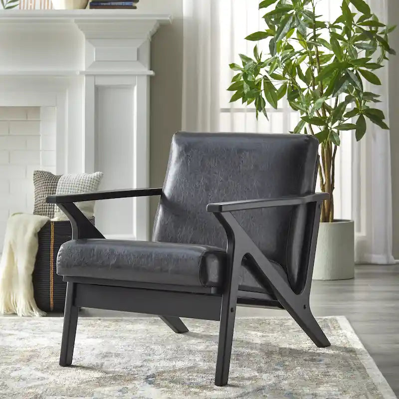Fauteuil moderne de style Mid-Century marron camel/gris/noir/blanc, 1 personne