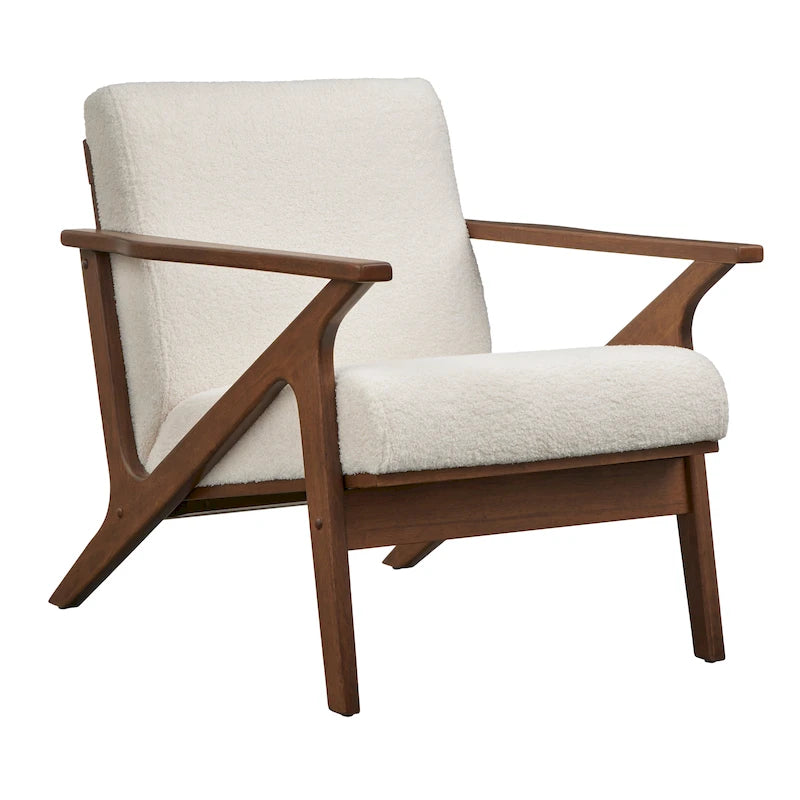 Fauteuil moderne de style Mid-Century marron camel/gris/noir/blanc, 1 personne