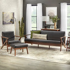 Fauteuil moderne de style Mid-Century marron camel/gris/noir/blanc, 1 personne