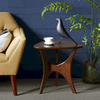 Table d'appoint triangulaire marron/marron clair, pour 1 personne