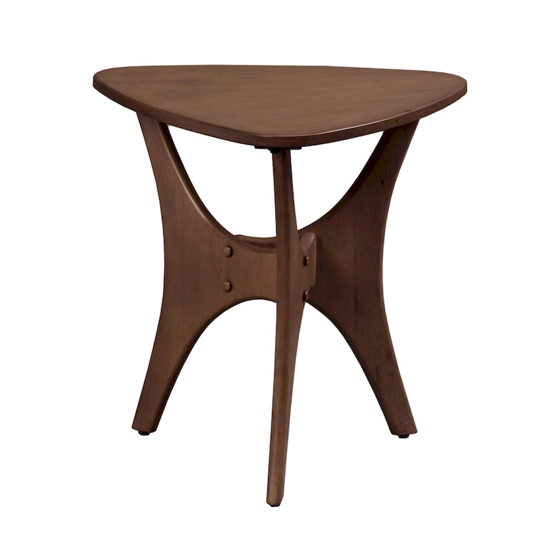 Table d'appoint triangulaire marron/marron clair, pour 1 personne