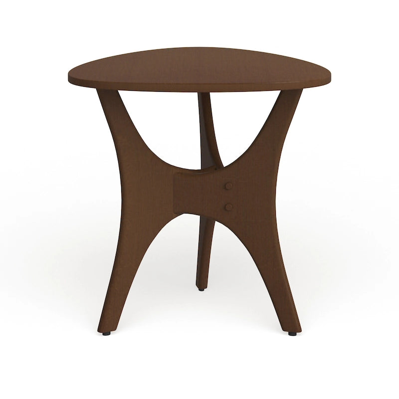 Table d'appoint triangulaire marron/marron clair, pour 1 personne