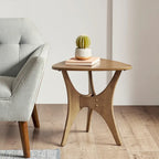 Table d'appoint triangulaire marron/marron clair, pour 1 personne