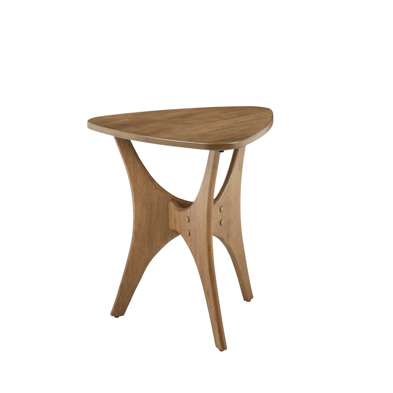 Table d'appoint triangulaire marron/marron clair, pour 1 personne
