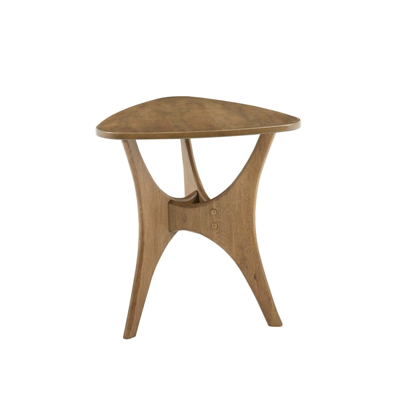Table d'appoint triangulaire marron/marron clair, pour 1 personne