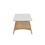 Table basse mi-siècle avec étagère inférieure, Off-White/Pecan/Natural/Black, 1 personne