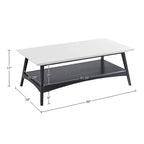 Table basse mi-siècle avec étagère inférieure, Off-White/Pecan/Natural/Black, 1 personne