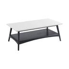 Table basse mi-siècle avec étagère inférieure, Off-White/Pecan/Natural/Black, 1 personne