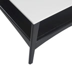 Table basse mi-siècle avec étagère inférieure, Off-White/Pecan/Natural/Black, 1 personne