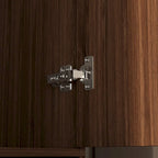 Armoire grise/marron/blanche avec 2 tiroirs et tringle à vêtements, 1 personne