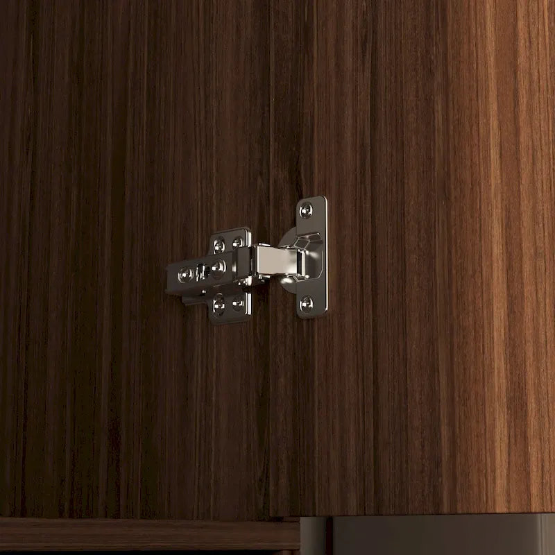 Armoire grise/marron/blanche avec 2 tiroirs et tringle à vêtements, 1 personne