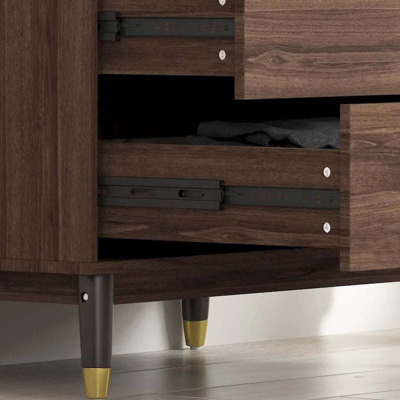 Armoire grise/marron/blanche avec 2 tiroirs et tringle à vêtements, 1 personne
