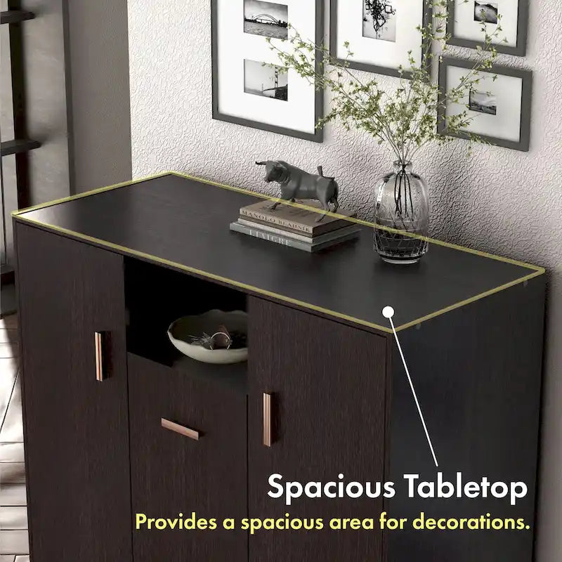 Meuble à chaussures DH BASIC Modern de 32 pouces pour 20 paires, avec étagère réglable et poignée métallique