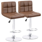 Lot de 2 tabourets de bar pivotants sans accoudoirs réglables en hauteur en cuir PU de plusieurs couleurs