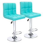 Lot de 2 tabourets de bar pivotants sans accoudoirs réglables en hauteur en cuir PU de plusieurs couleurs