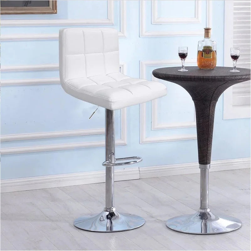 Lot de 2 tabourets de bar pivotants sans accoudoirs réglables en hauteur en cuir PU de plusieurs couleurs