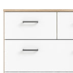 Commode double large scandinave Oak & White à 8 tiroirs avec finition en aluminium pour 1