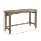 Table de bar canapé rustique Sandwash 60" avec portes de grange et prises intégrées pour 2+