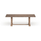 Table à manger extensible en bois, style chevalet rustique, ton naturel, 8 personnes