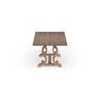 Table à manger extensible en bois, style chevalet rustique, ton naturel, 8 personnes